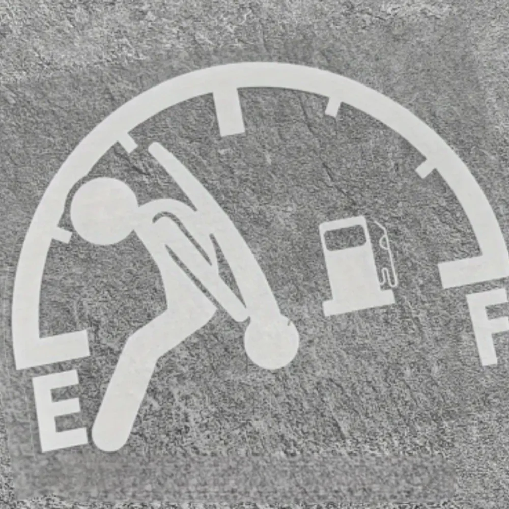 Fuel Gauge Car Sticker - Black and White